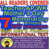 Memorial Day & More May Leveled Passages Differentiated Re