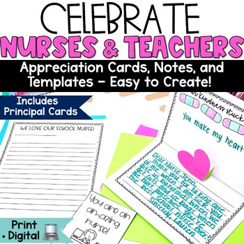 Preview of Teacher Appreciation Week Cards Letter Activity Thank You Notes Nurse’s Day