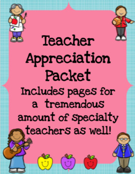 Teacher Appreciation Week Packet by The Upside Down Classroom | TpT