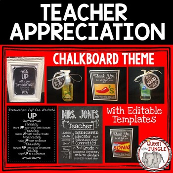 Preview of Teacher Appreciation Week Ideas and Templates | Chalkboard Theme