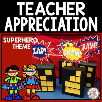 Preview of Teacher Appreciation Week | Superhero Theme | Editable Cards Gift Tags Thank You