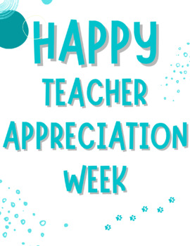 Preview of Teacher Appreciation Week Poster