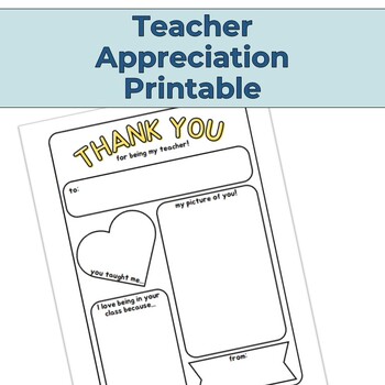 Preview of Teacher Appreciation Week Printable
