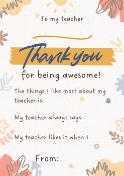 Preview of Teacher Appreciation Week, Printable Thank You Coloring Page