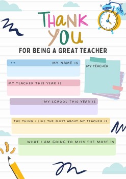 Preview of Teacher Appreciation Week Printable Thank You Digital Coloring Page