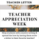 Teacher Appreciation Week Teacher Letter Template | Digita