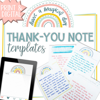 Preview of Teacher Appreciation Week Thank You Notes Stationery Print Digital