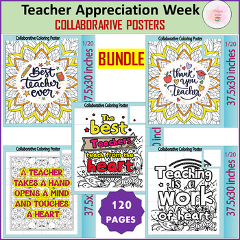 Preview of Teacher Appreciation Week collaborative posters | The Best Teacher Ever Bundle