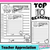 Teacher Appreciation Writing : Top 10 Reasons : Google Sli