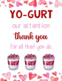 Teacher Appreciation, Yogurt/Parfait Bar Sign