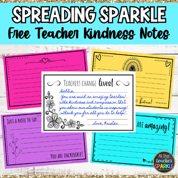 Preview of Teacher Appreciation and Encouragement Notes for "Spreading Sparkle"