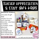 Teacher Appreciation and Staff Gift Tags - GROWING BUNDLE
