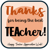 Teacher Appreciation gift tag label