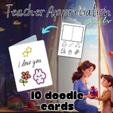 Teacher Appreciation week Craft 10 Doodle Cards back to sc