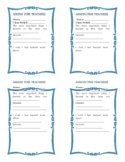 Teacher Assessment Cards