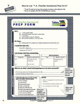 Preview of Teacher Assistance Prep Form with Sample
