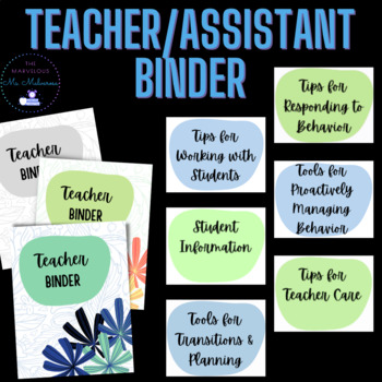 Preview of Teacher/Assistant Resource Binder (SEL, behavior, teacher language, etc.)