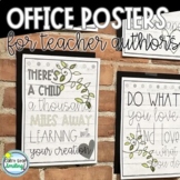 Teacher Author Office Posters Black and White Boho on Ship
