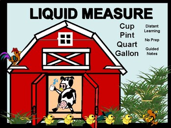 Preview of Teacher-Author Story Liquid Measure with Guided Notes No Prep