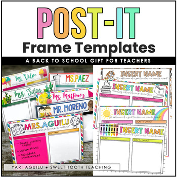 Preview of Teacher Back-to-School Gift: Post-It Holder | Classroom Organization | EDITABLE