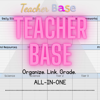 Preview of Teacher Base: Organizational Tool for Links, Grades, & Data