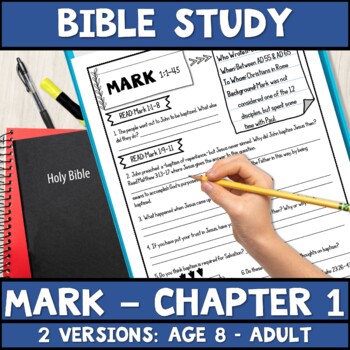 Preview of Bible Study Mark Chapter 1 With Adult & Kid Version