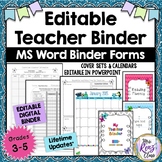 Teacher Binder in MS Word - Fully Editable Teacher Planner with Updates