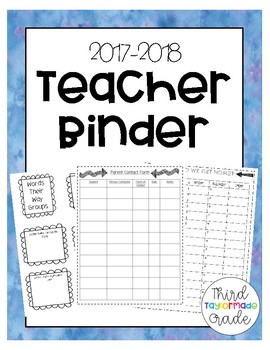 Preview of Teacher Binder 2017-2018
