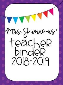 Preview of Teacher Binder 2018-2019 Editable