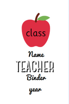 Preview of Teacher Binder