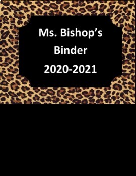 Preview of Teacher Binder Animal Print Template 2021-2022