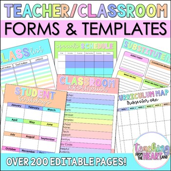 Preview of Teacher Binder Classroom Forms and Templates | Back to School