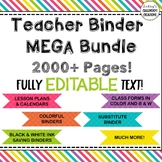 Editable Teacher Binder  & Substitute Binder Mega Bundle!!