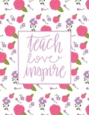 Teacher Binder Cover Floral Print