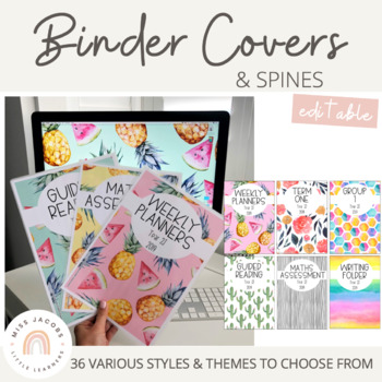 Preview of Teacher Binder Cover Pages Bundle | Editable | Set 1