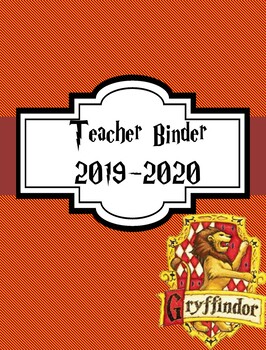 Preview of Teacher Binder Cover Pages *Harry Potter Theme* (Editable)