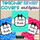 Teacher Binder Cover Pages and Spines | Editable | Chevron