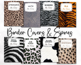 Teacher Binder Covers - Animal Print Theme - Editable & Cu