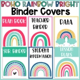 Teacher Binder Covers | Editable Binder Covers Boho Rainbo