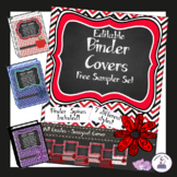 Teacher Binder Covers - Editable - Free Sampler Set