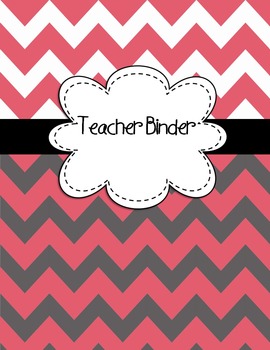 EDITABLE Teacher Binder Covers ANY year Dark Pink & Gray Chevron Back
