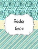 Teacher Binder Editable