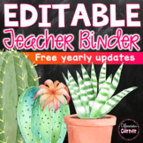 Teacher Lesson Plan Binder Cactus Theme