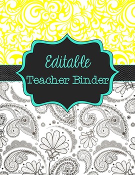 Preview of Teacher Binder Editable, Lesson Plan Book, Calendar, Gradebook and More