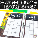 Teacher Binder- Sunflower Farmhouse Theme
