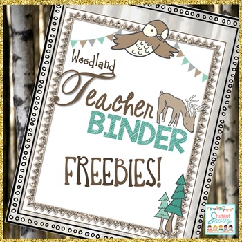Preview of Woodland Teacher Binder Free - Teacher Planner Freebie Printables Covers