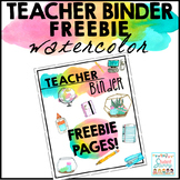 Teacher Binder Freebie Watercolor