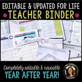 Teacher Planner Binder Bundle Editable & Updated for Life