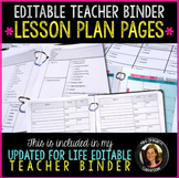 Editable Teacher Binder Lesson Plan Templates