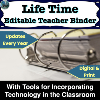Preview of Editable Teacher Binder and Planner 2023-2024 Calendar Planning Record Keeping